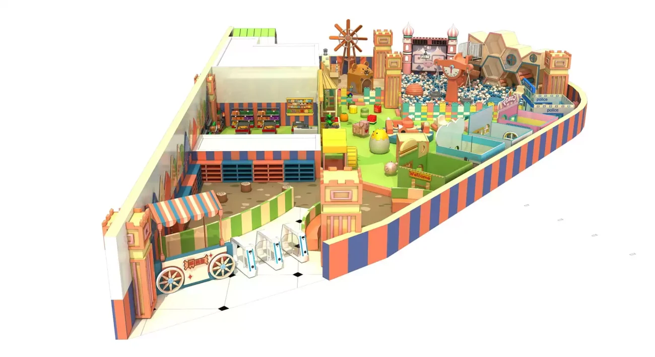 Building Blocks Theme Commercial Toddler Playground Equipment