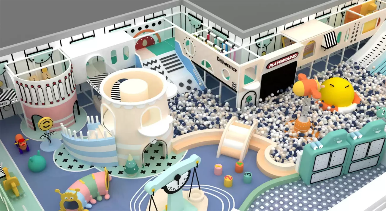 Customized Macaron Themed Indoor Play Areas For Toddlers