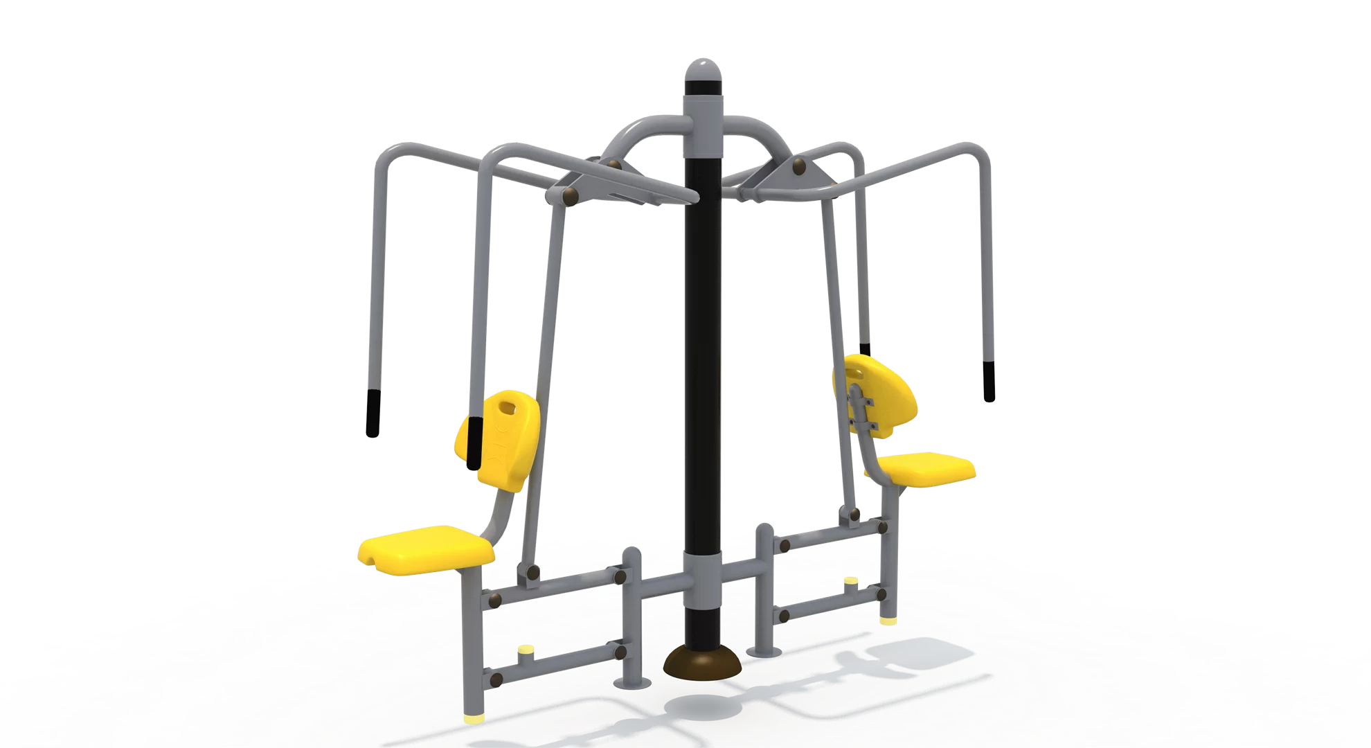 Double-seated-push-trainer-207×70×200cm.png Double Seated Outdoor Push Trainer for Parks