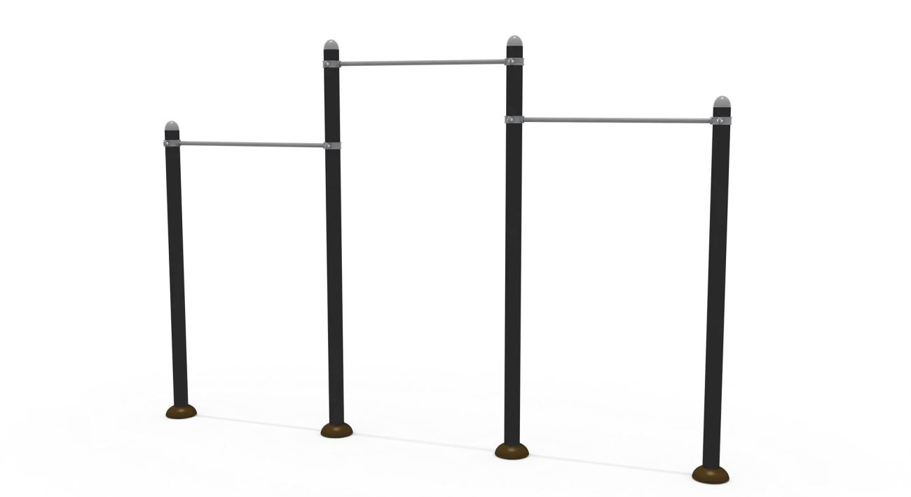 Triple Horizontal Bar Outdoor Fitness Equipment