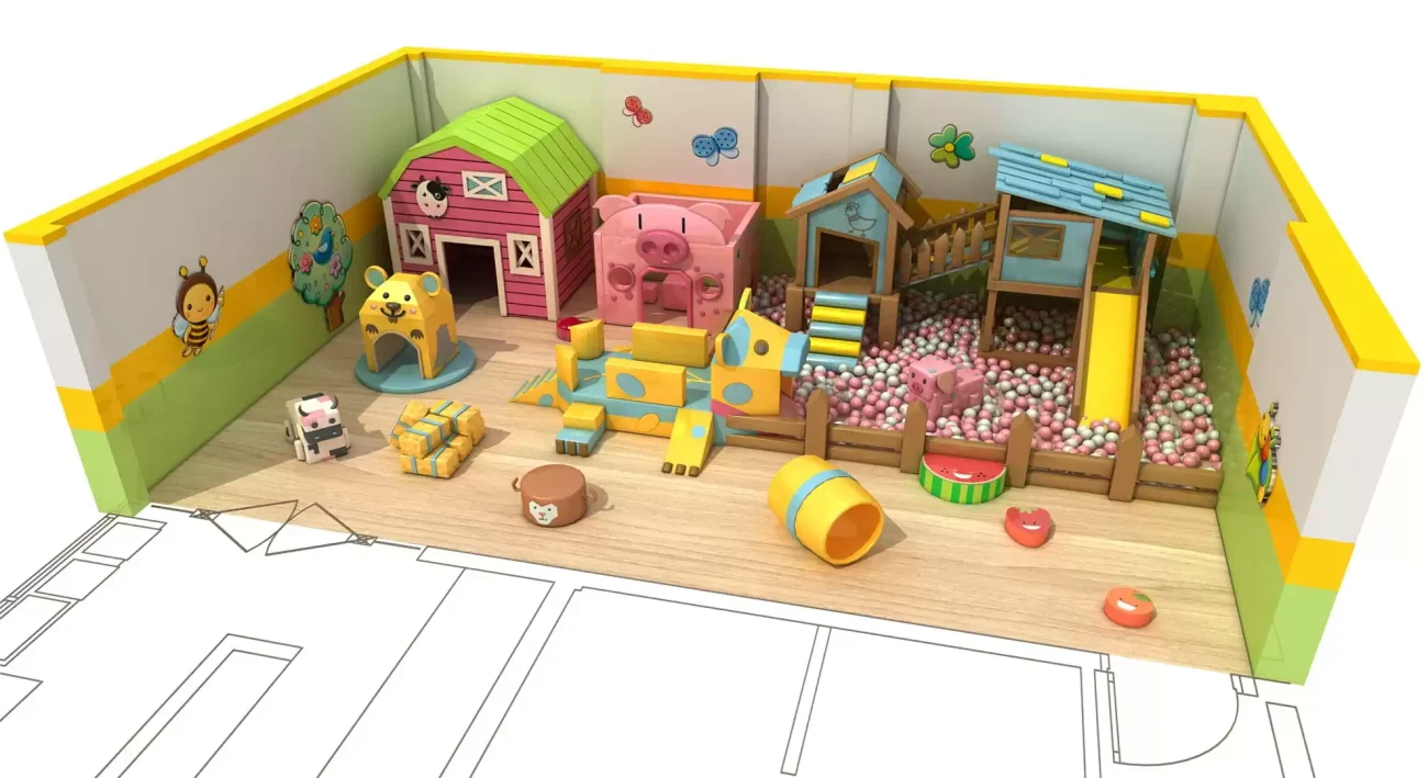 Farm Cute Animal Soft Play Equipment for Toddlers