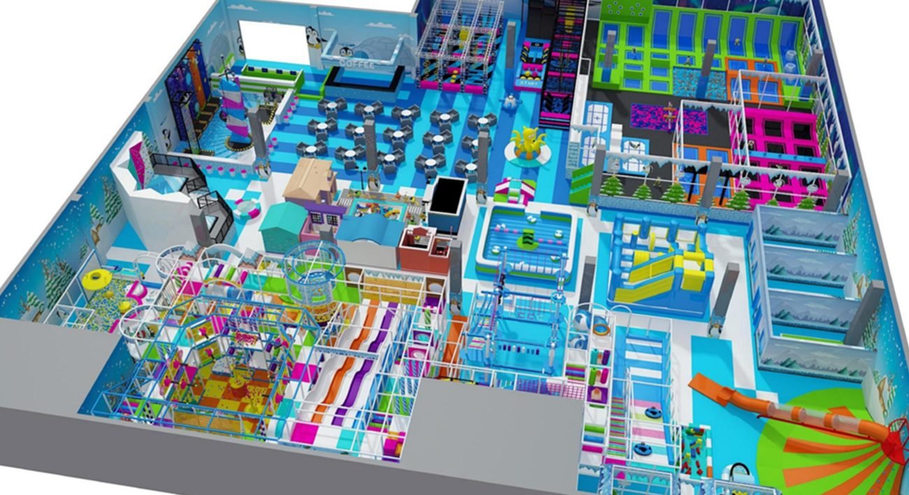 PVC Material Indoor playground with ice and snow facilities-front