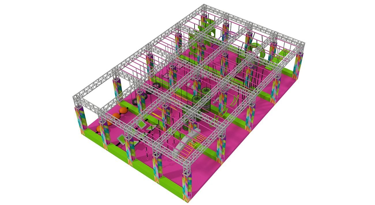 Multi Obstacles Indoor Ninja Warrior Course for Kids and Adults-right