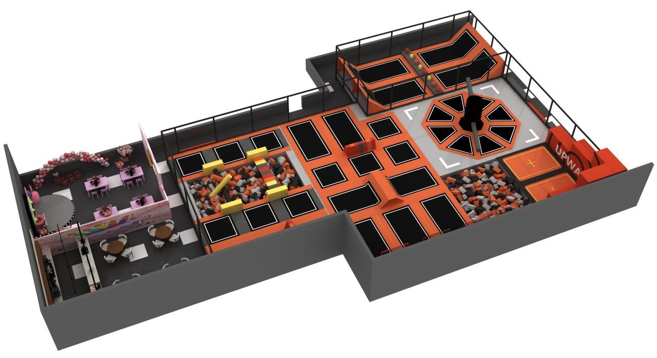 Kids Indoor Adventure Sports Trampoline Park For Amusement-side