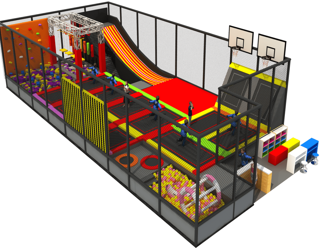 346 sqm Adventure Kids Indoor Trampoline Park Equipment-left