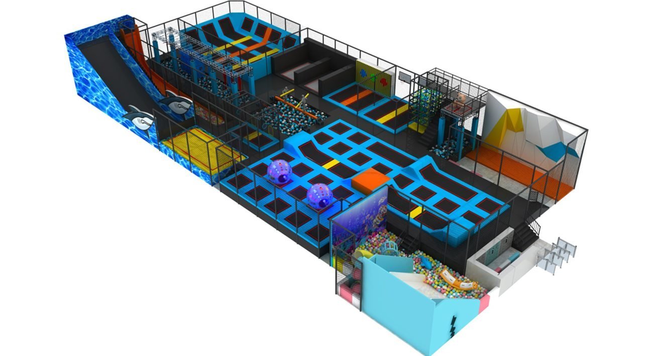 Custom Trampoline Parks Indoor Ninja Course Equipment -right