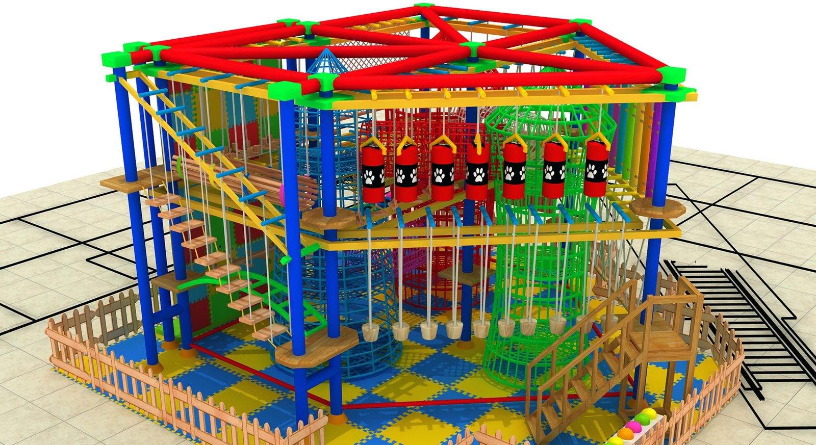 300sqm high adventure rope course indoor playground for children manufacturer 300sqm high adventure rope course indoor playground for children manufacturer