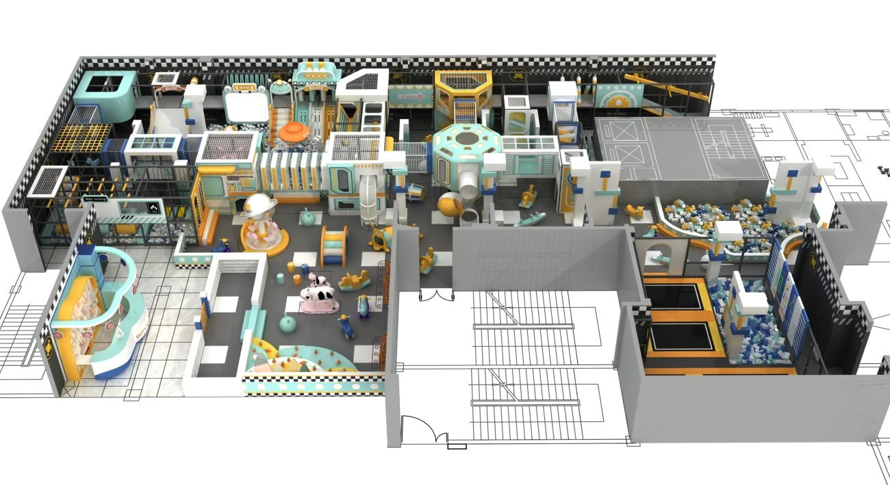 New Custom Indoor Play Systems Center With Slide factory