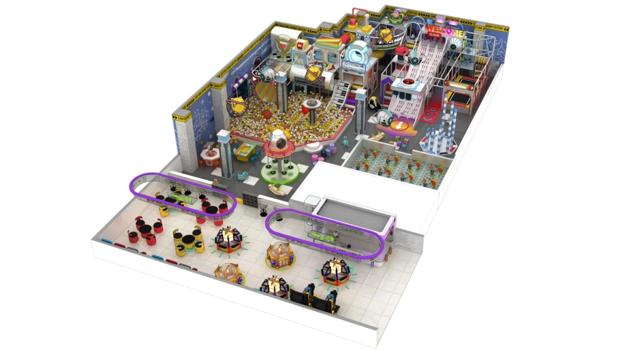 Space Theme Indoor Soft Playground Equipment Commercial