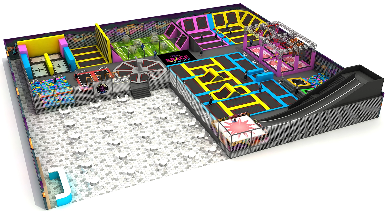 1000sqm Custom Indoor Trampoline Park Equipment with Ninja Course 1000sqm Custom Indoor Trampoline Park Equipment with Ninja Course