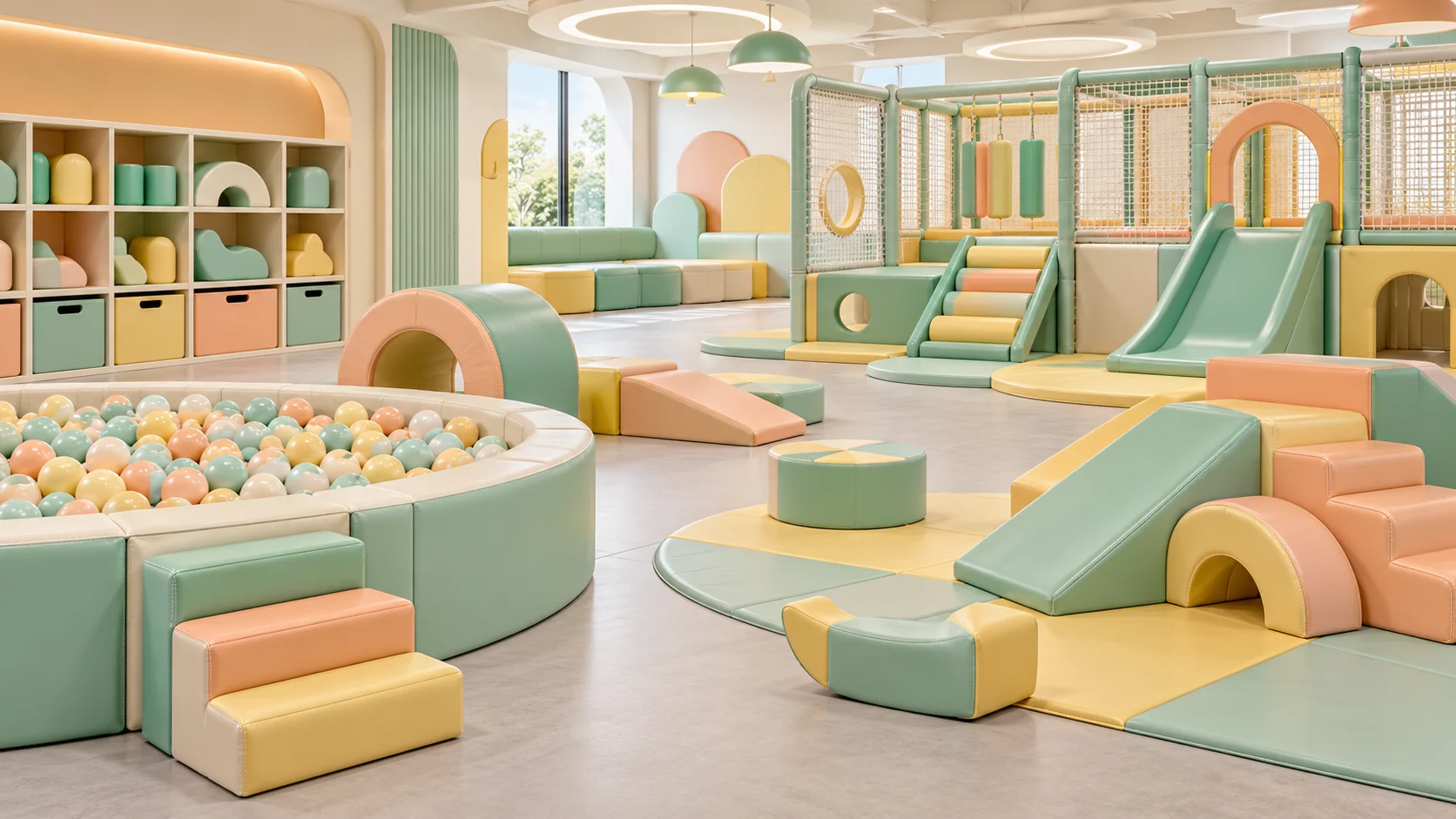 AI concept rendering of soft play equipment with maintenance access